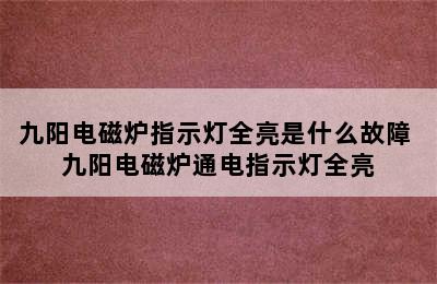 九阳电磁炉指示灯全亮是什么故障 九阳电磁炉通电指示灯全亮